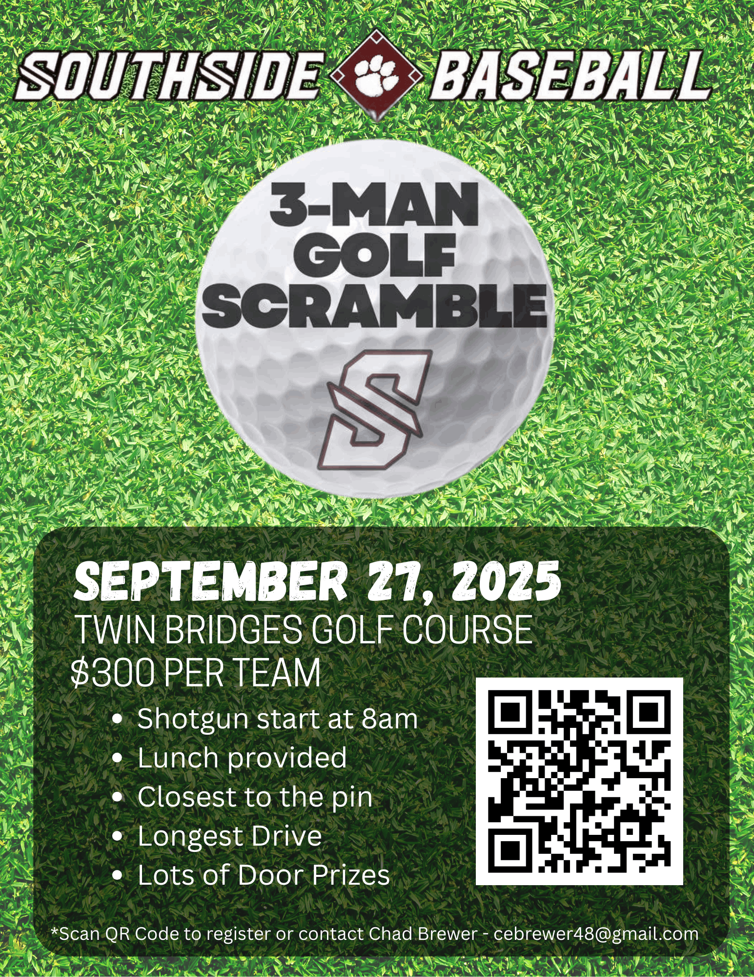 3 Man Golf Scramble - Supporting Southside Panthers Baseball program